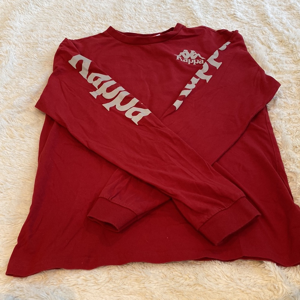 ♦️ KAPPA AUTHENTIC RUIZ 2 LONG SLEEVE TEE - red with reflective kappa logos ♦️